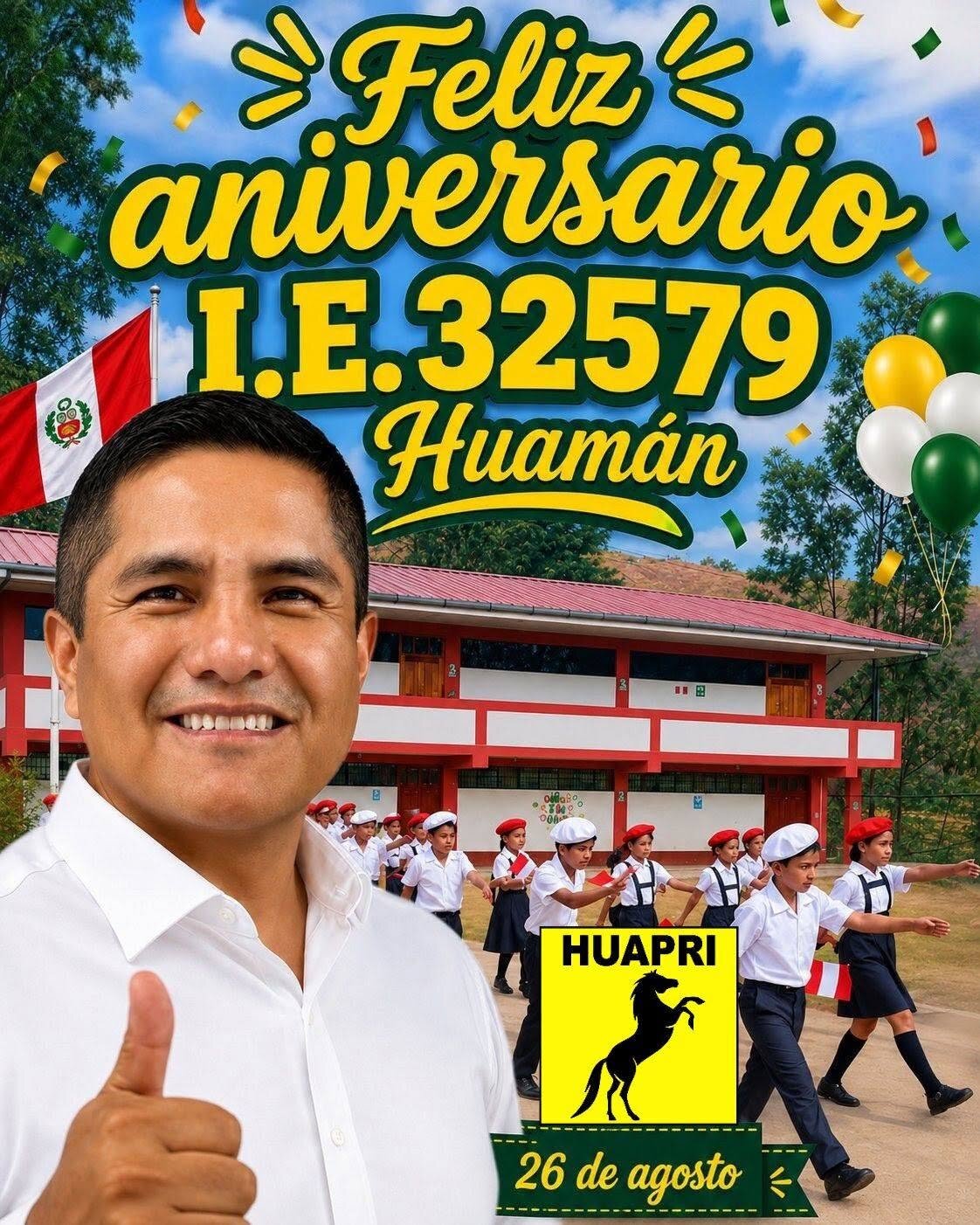 HUAPRI saludó el aniversario de la I.E. 32579 de Huamán