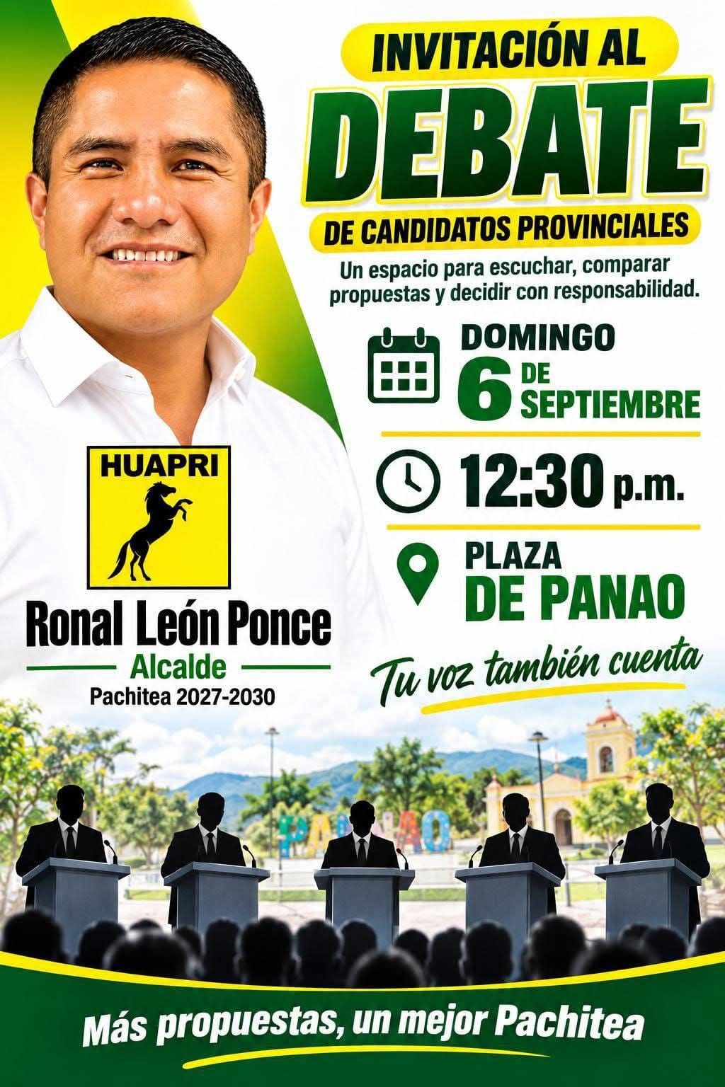 Debate de candidatos provinciales reunió a los aspirantes en la Plaza de Panao