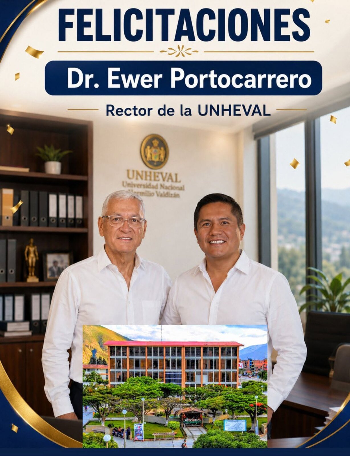 HUAPRI felicita al nuevo rector de la UNHEVAL y se compromete a llevar la universidad a Pachitea